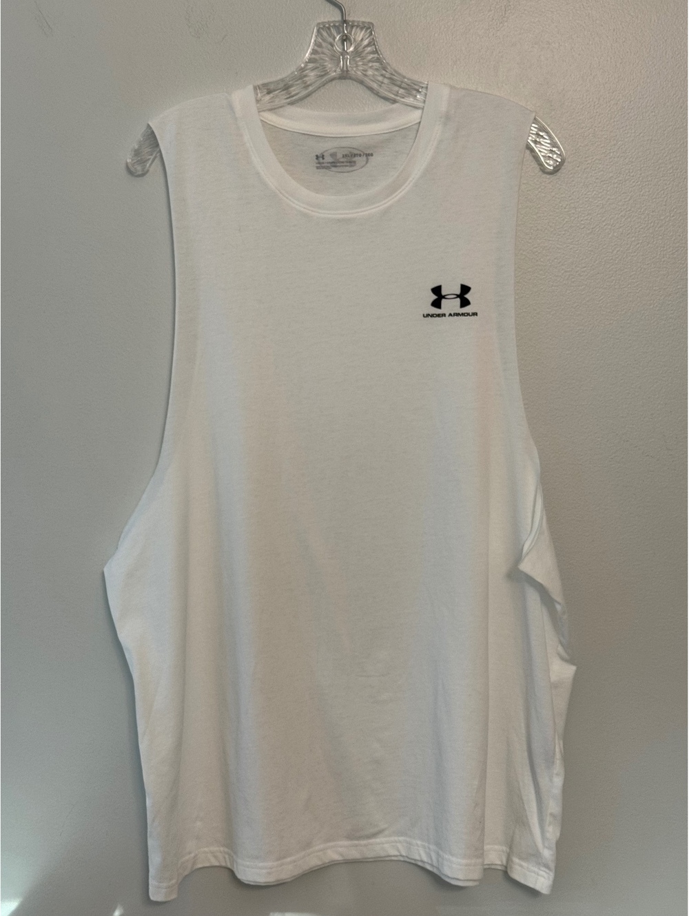 Under Armour Loose Fit White Sleeveless Tank Top Size 2XL